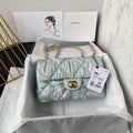 Chanel AS1118 Flap bag Satin fabric Light blue - Default Title - View 1