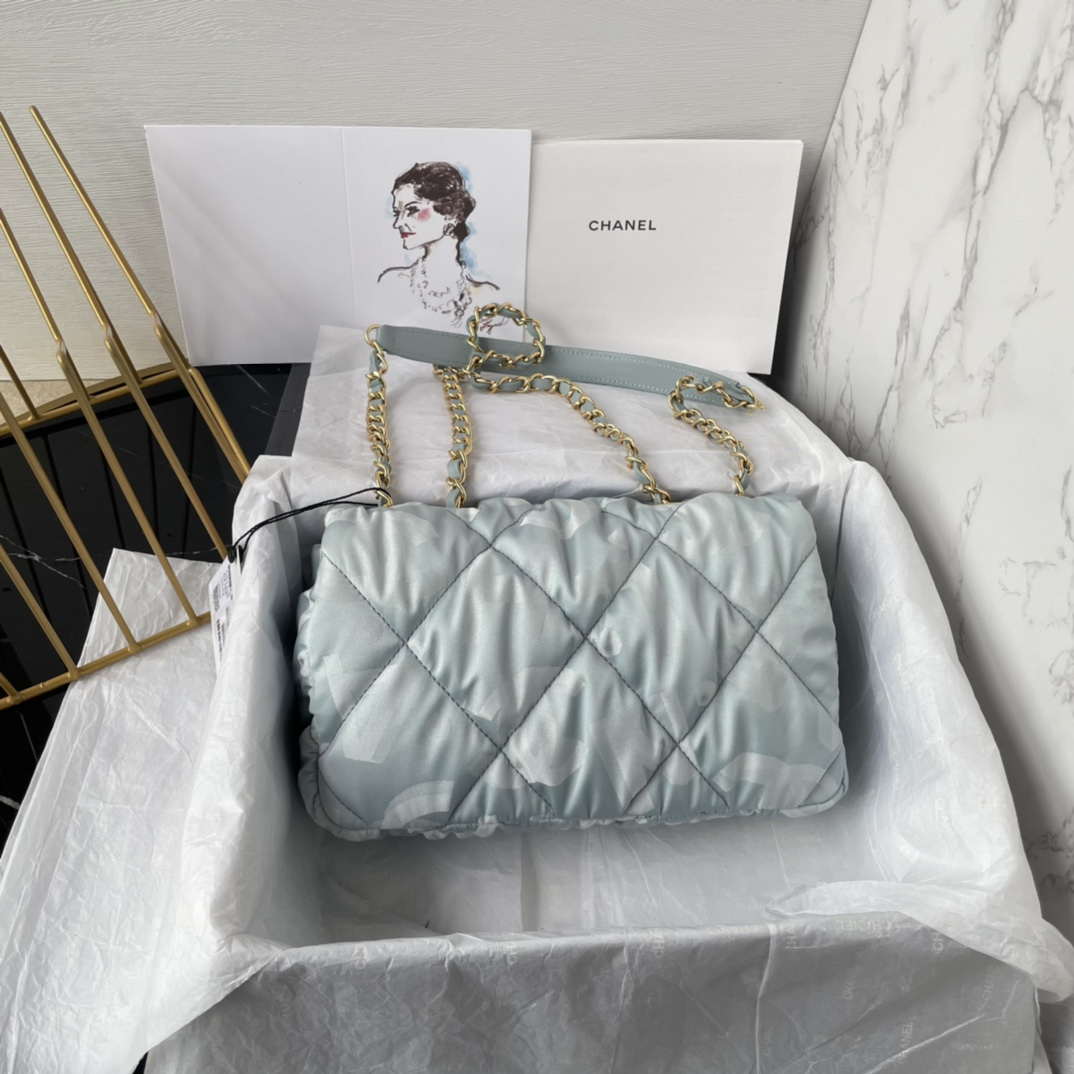 Chanel AS1118 Flap bag Satin fabric Light blue - Default Title - View 3