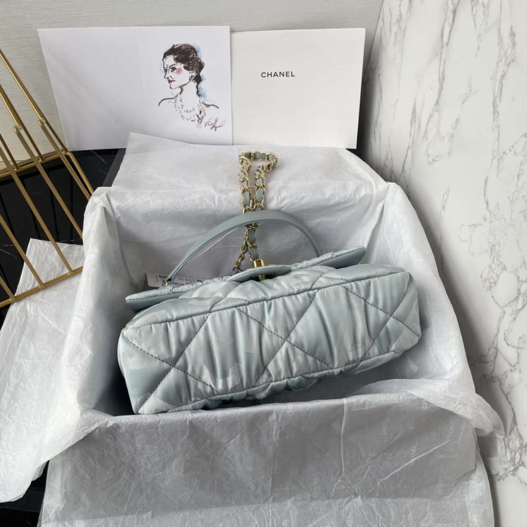 Chanel AS1118 Flap bag Satin fabric Light blue - Default Title - View 4