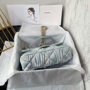 Chanel AS1118 Flap bag Satin fabric Light blue - Default Title - View 4