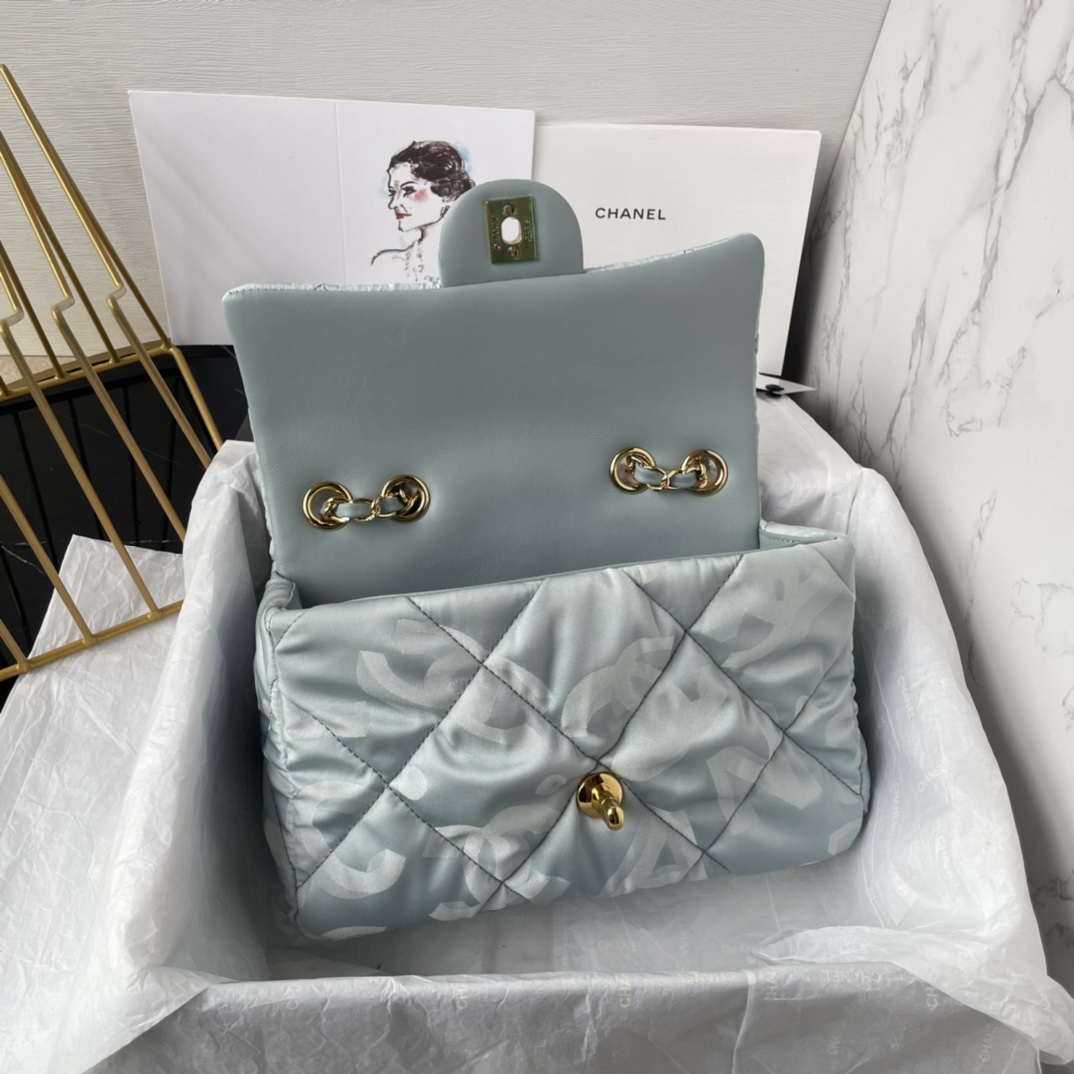 Chanel AS1118 Flap bag Satin fabric Light blue - Default Title - View 6