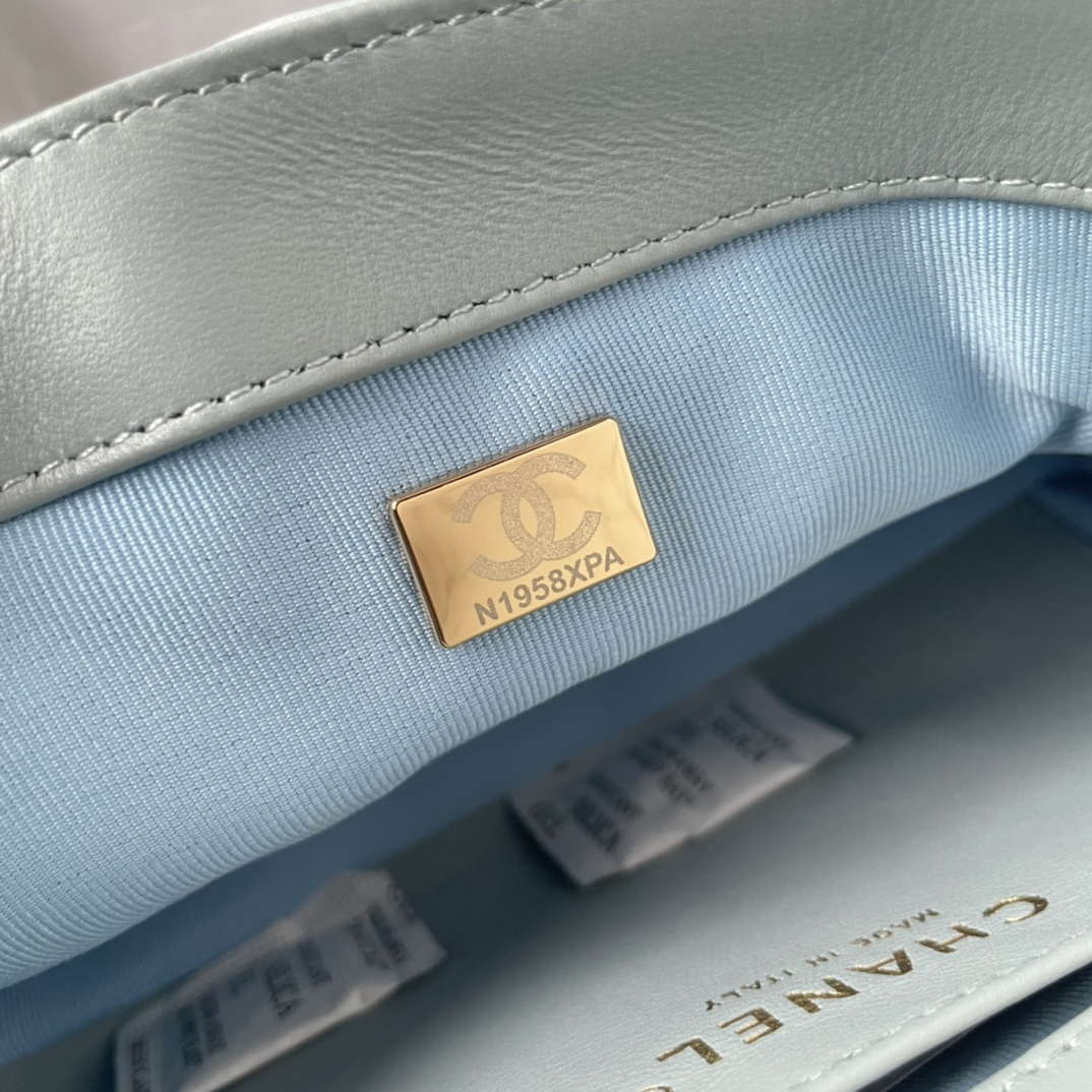 Chanel AS1118 Flap bag Satin fabric Light blue - Default Title - View 8
