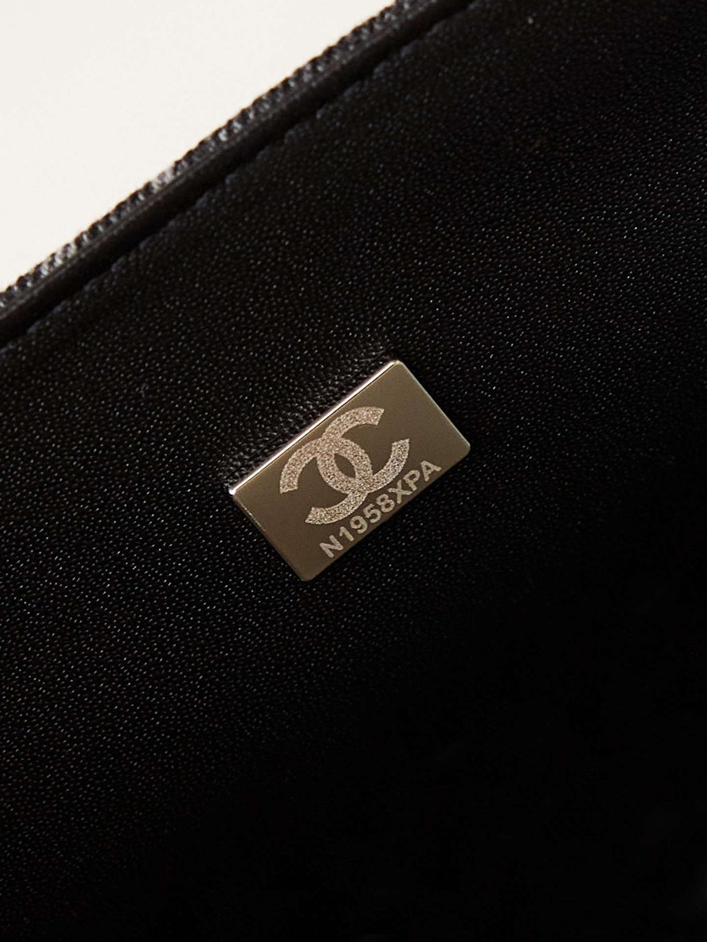 Chanel AS1119 Small Flap Classic Handbag Black Denim beaded sequin bag