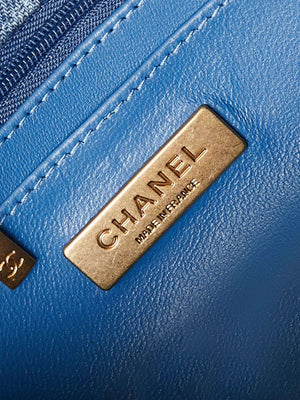 Chanel AS1119 Small Flap Classic Handbag Blue Denim beaded sequin bag - Default Title - View 8
