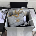 Chanel As1160 Chanel 19 Handbag Flap Lambskin B04852 94305 Grey - Default Title - View 1
