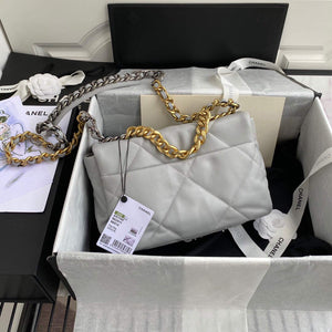 Chanel As1160 Chanel 19 Handbag Flap Lambskin B04852 94305 Grey - Default Title - View 2