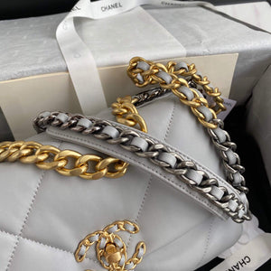Chanel As1160 Chanel 19 Handbag Flap Lambskin B04852 94305 Grey - Default Title - View 4