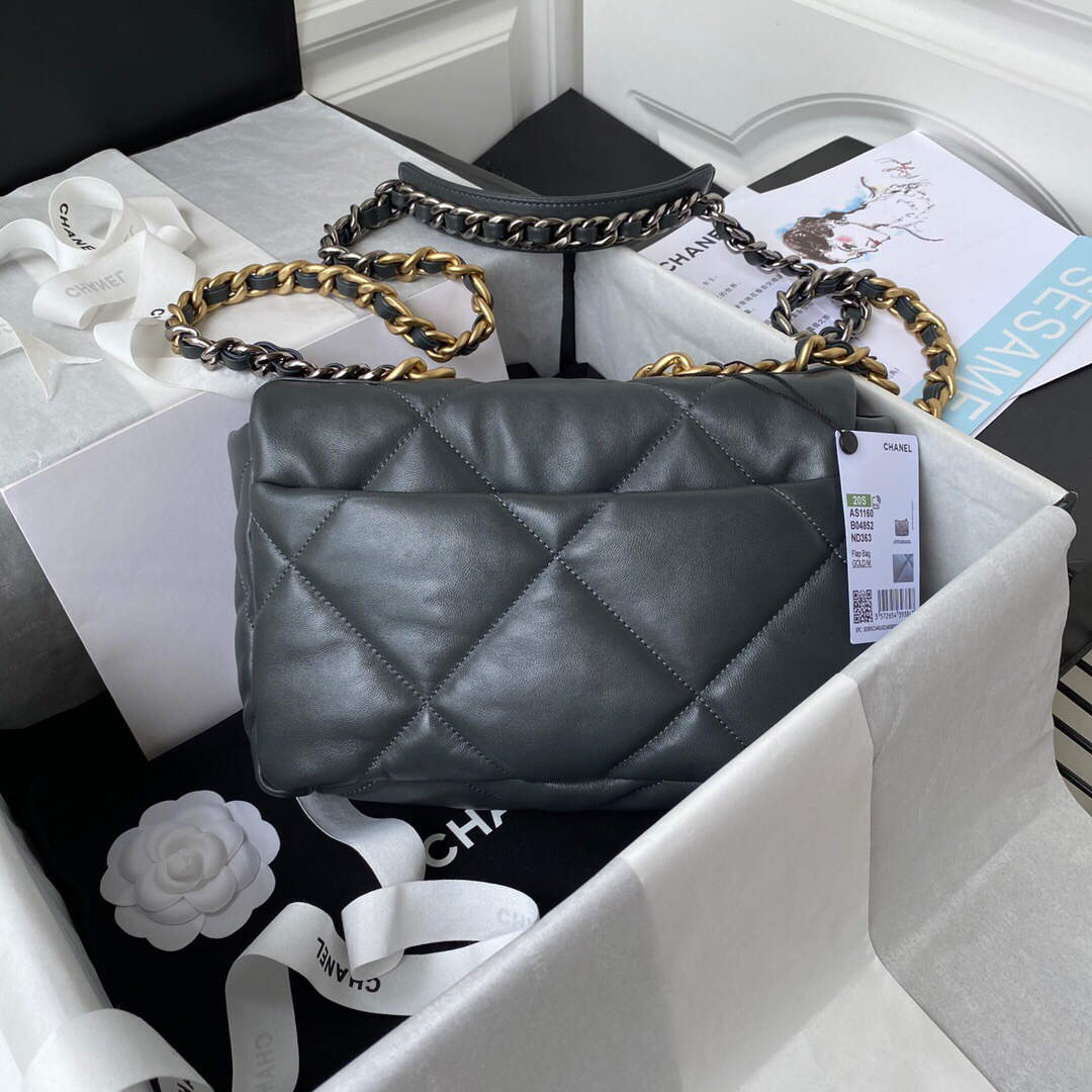 Chanel As1160 Chanel 19 Handbag Flap Lambskin B04852 94305 Navy Blue