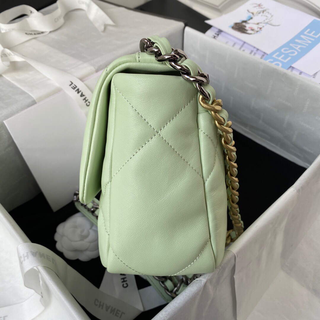 Chanel As1160 Chanel 19 Handbag Flap Lambskin B04852 94305 Green Gold