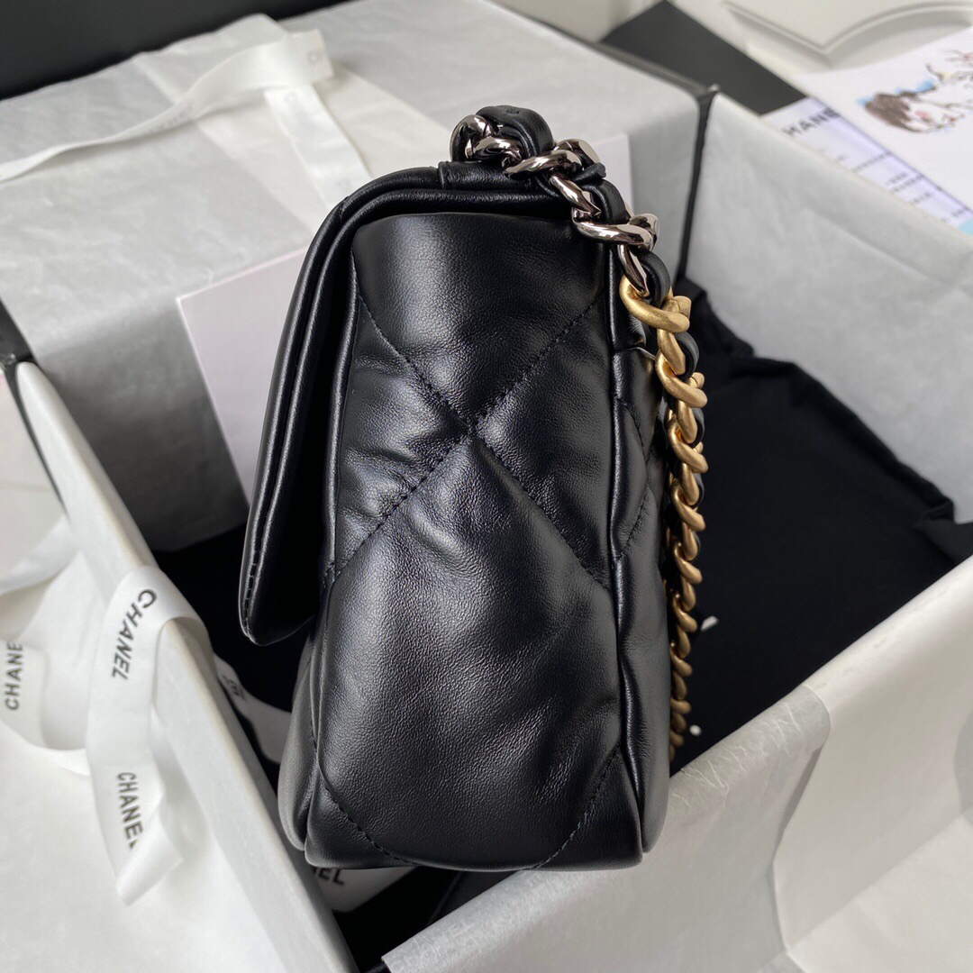 Chanel As1160 Chanel 19 Handbag Flap Lambskin B04852 94305 Black - Default Title - View 6