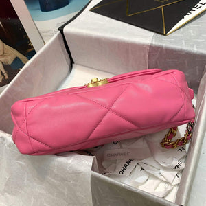 Chanel As1160 Chanel 19 Handbag Flap Lambskin B04852 94305 Rose Red - Default Title - View 5