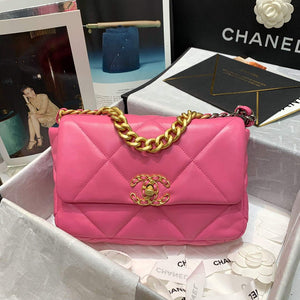 Chanel As1160 Chanel 19 Handbag Flap Lambskin B04852 94305 Rose Red - Default Title - View 6