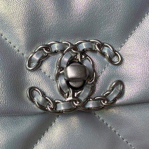 Chanel As1160 Chanel 19 Handbag Flap Lambskin B04852 94305 Light Blue Silver - Default Title - View 3