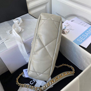 Chanel As1160 Chanel 19 Handbag Flap Lambskin B04852 94305 Grey Silver - Default Title - View 6
