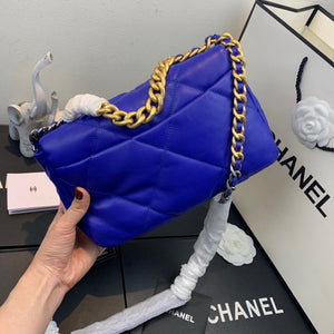 Chanel As1160 Chanel 19 Handbag Flap Lambskin Blue - Default Title - View 3