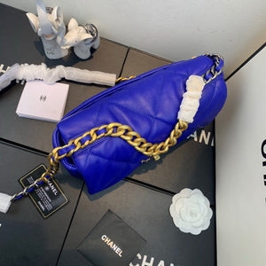 Chanel As1160 Chanel 19 Handbag Flap Lambskin Blue - Default Title - View 4
