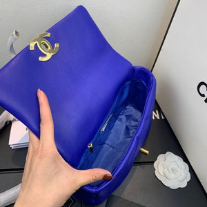 Chanel As1160 Chanel 19 Handbag Flap Lambskin Blue - Default Title - View 7