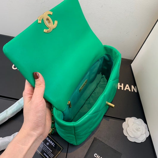 Chanel As1160 Chanel 19 Handbag Flap Lambskin Green - Default Title - View 7