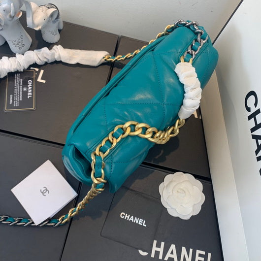 Chanel As1160 Chanel 19 Handbag Flap Lambskin Dark Green - Default Title - View 4