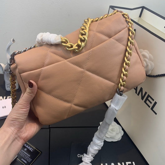 Chanel As1160 Chanel 19 Handbag Flap Lambskin Lake Nude Pink - Default Title - View 3