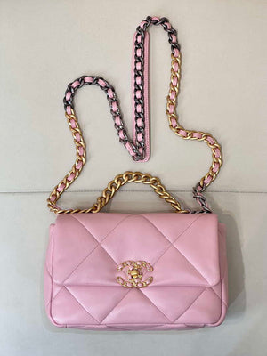 Chanel AS1160 Chanel 19 Handbag Flap Lambskin Pink - Default Title - View 1