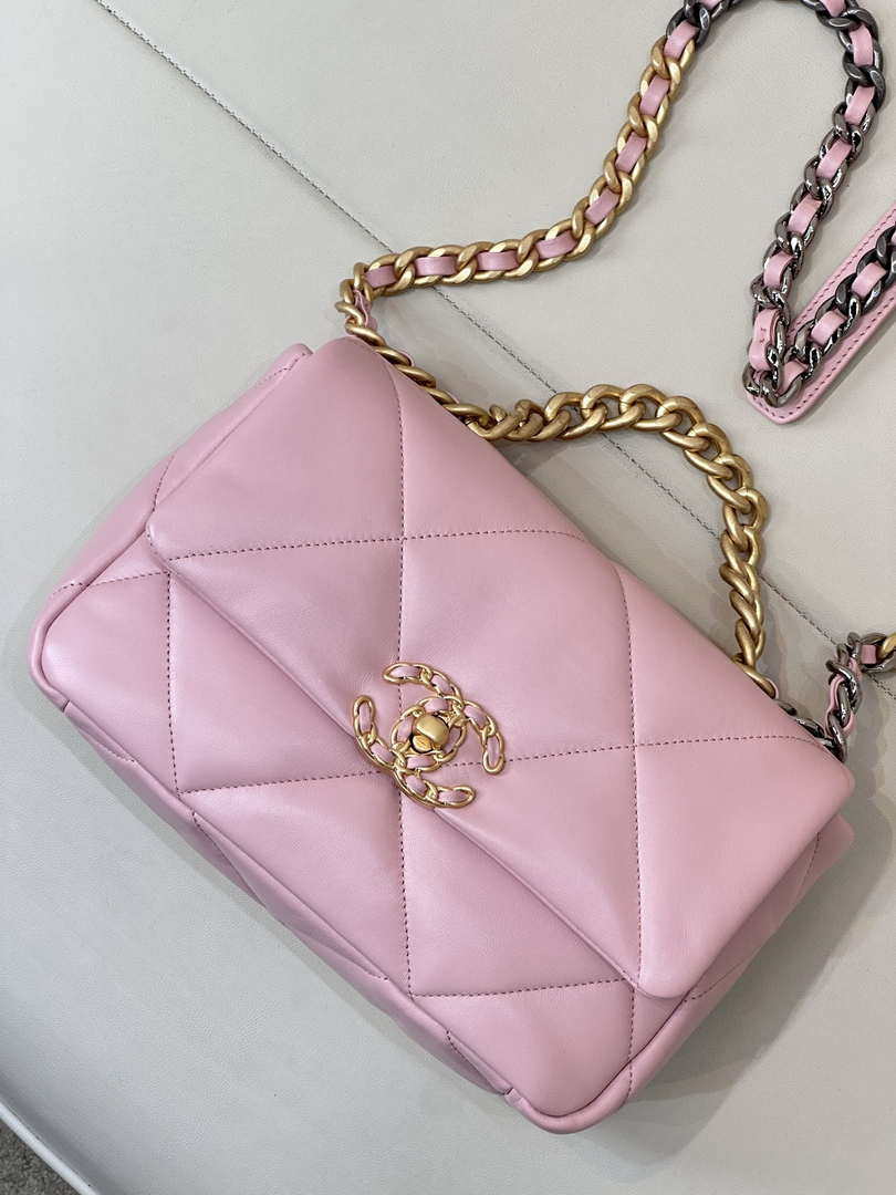Chanel AS1160 Chanel 19 Handbag Flap Lambskin Pink