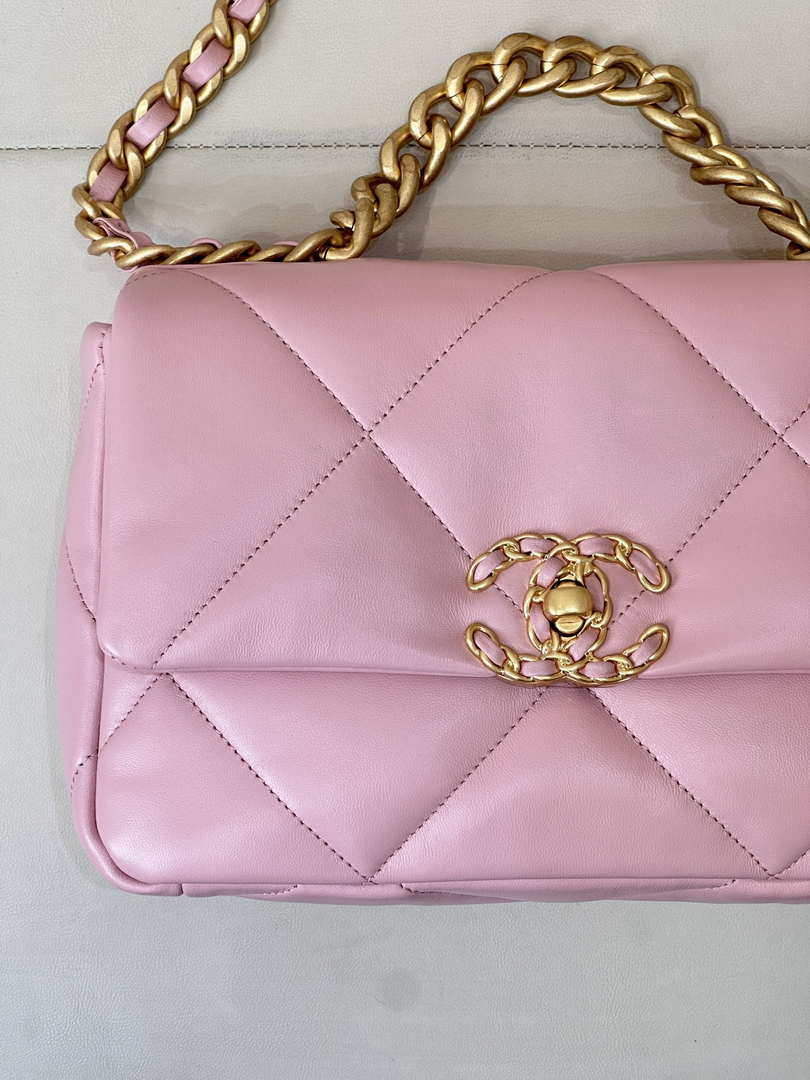 Chanel AS1160 Chanel 19 Handbag Flap Lambskin Pink