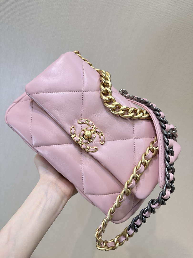 Chanel AS1160 Chanel 19 Handbag Flap Lambskin Pink