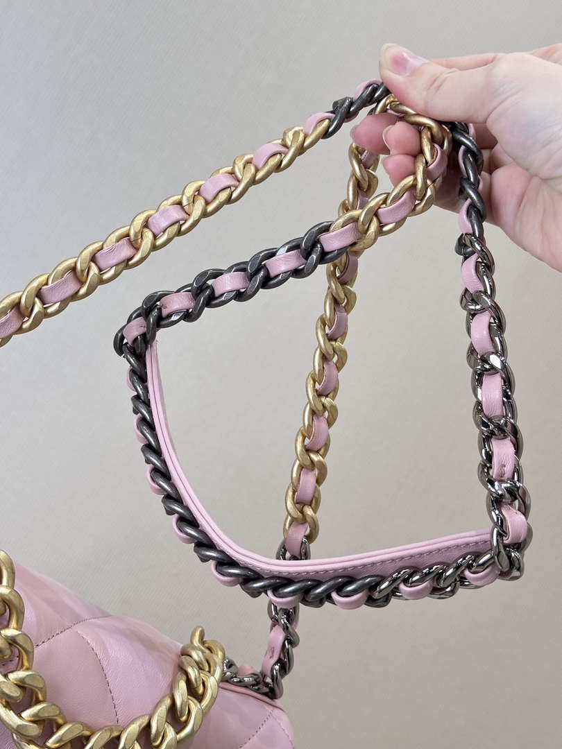 Chanel AS1160 Chanel 19 Handbag Flap Lambskin Pink