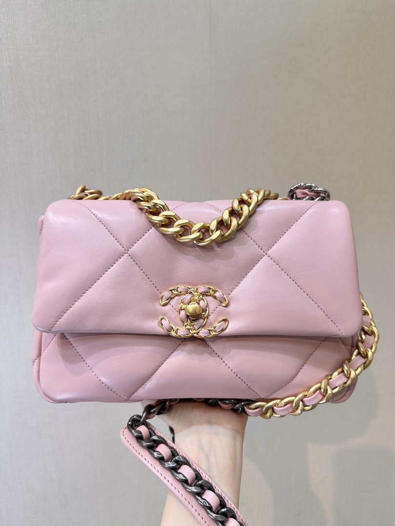 Chanel AS1160 Chanel 19 Handbag Flap Lambskin Pink