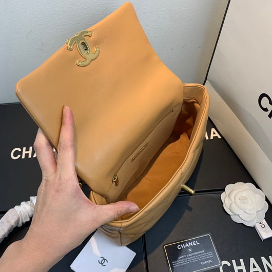 Chanel As1160 Chanel 19 Handbag Flap Lambskin Lake Tan - Default Title - View 8