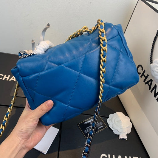 Chanel As1160 Chanel 19 Handbag Flap Lambskin dark blue - Default Title - View 3