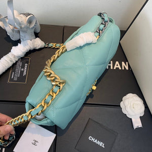 Chanel As1160 Chanel 19 Handbag Flap Lambskin Azure Blue - Default Title - View 4