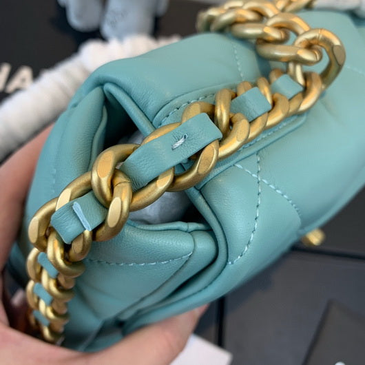 Chanel As1160 Chanel 19 Handbag Flap Lambskin Azure Blue - Default Title - View 6
