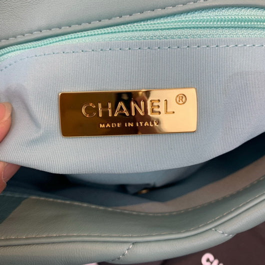Chanel As1160 Chanel 19 Handbag Flap Lambskin Azure Blue - Default Title - View 8
