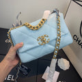 Chanel As1160 Chanel 19 Handbag Flap Lambskin Lake Light Blue - Default Title - View 1