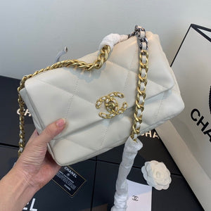 Chanel As1160 Chanel 19 Handbag Flap Lambskin Beige - Default Title - View 1