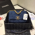 Chanel As1160 Chanel 19 Handbag Flap Shoulder Denim Blue - Default Title - View 1