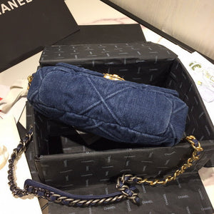 Chanel As1160 Chanel 19 Handbag Flap Shoulder Denim Blue - Default Title - View 6