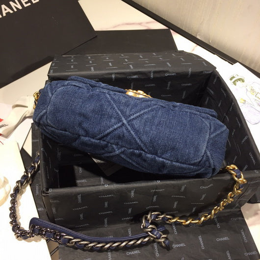 Chanel As1160 Chanel 19 Handbag Flap Shoulder Denim Blue - Default Title - View 6