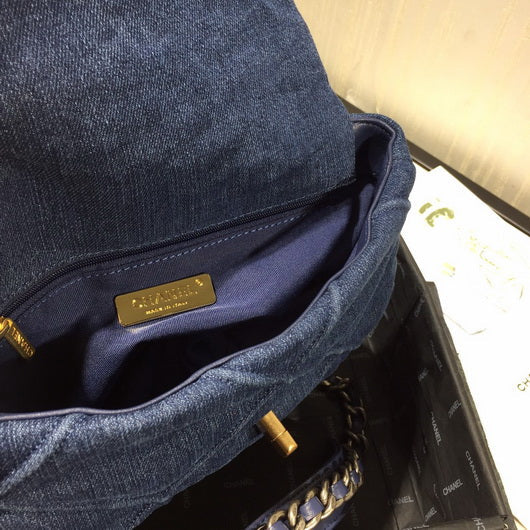 Chanel As1160 Chanel 19 Handbag Flap Shoulder Denim Blue - Default Title - View 8