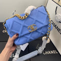 Chanel As1160 Chanel 19 Handbag Flap Shoulder Velvet Blue - Default Title - View 1