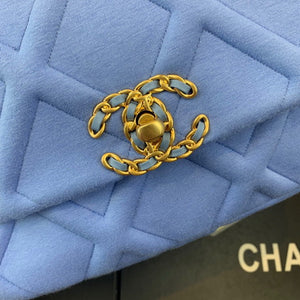 Chanel As1160 Chanel 19 Handbag Flap Shoulder Velvet Blue - Default Title - View 5