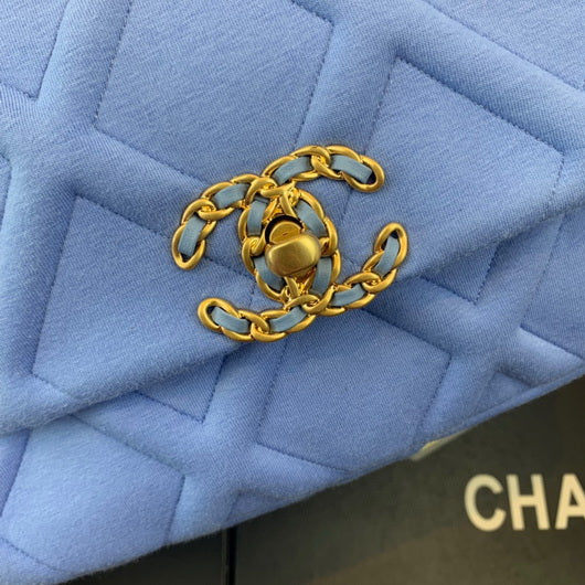 Chanel As1160 Chanel 19 Handbag Flap Shoulder Velvet Blue
