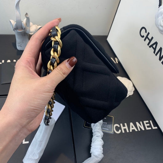 Chanel As1160 Chanel 19 Handbag Flap Shoulder Velvet Black - Default Title - View 2