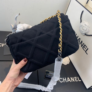 Chanel As1160 Chanel 19 Handbag Flap Shoulder Velvet Black - Default Title - View 3