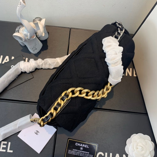 Chanel As1160 Chanel 19 Handbag Flap Shoulder Velvet Black - Default Title - View 4