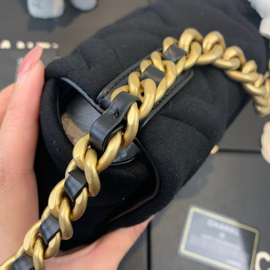 Chanel As1160 Chanel 19 Handbag Flap Shoulder Velvet Black - Default Title - View 6