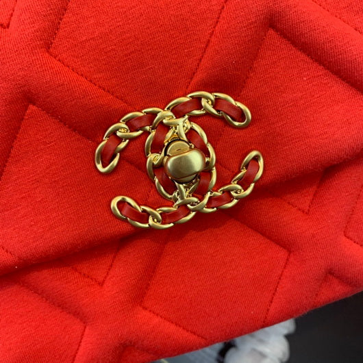 Chanel As1160 Chanel 19 Handbag Flap Shoulder Velvet Red - Default Title - View 5