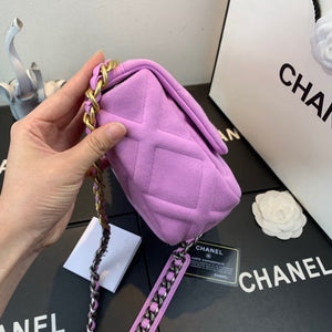 Chanel As1160 Chanel 19 Handbag Flap Shoulder Velvet Pink - Default Title - View 2